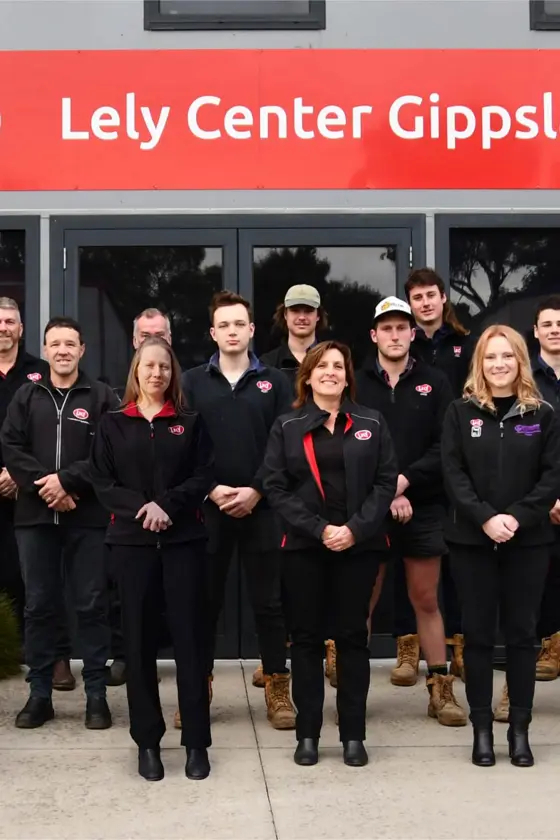 Lely Center Gippsland team in front of their workshop.